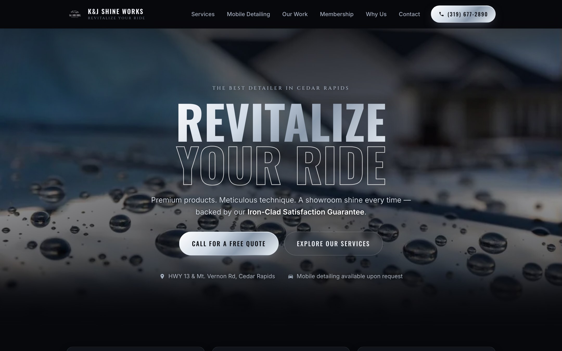 K&J Shine Works: Auto detailing, rebuilt off WordPress
