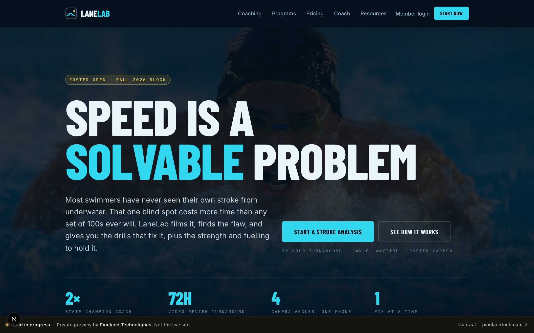 LaneLab: Video stroke analysis platform for a swim coach