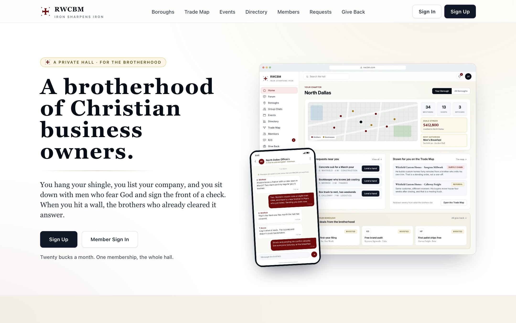 RWCBM — A private members' network, web and mobile